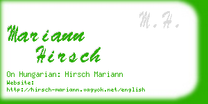 mariann hirsch business card
